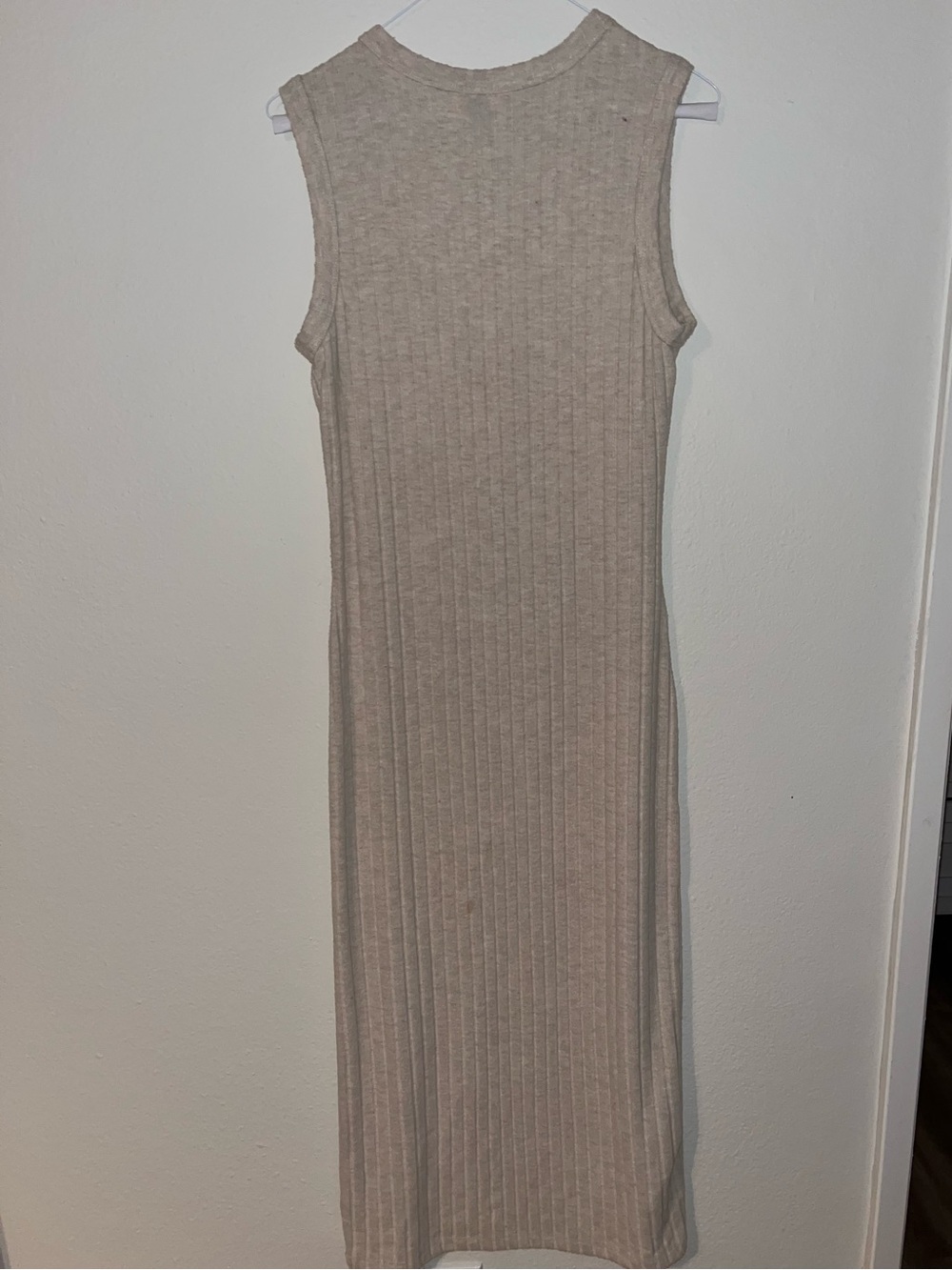 Universal Thread Sleeveless Ribbed Maxi Dress - Beige Taupe